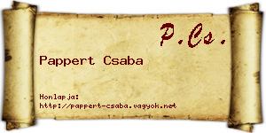 Pappert Csaba névjegykártya