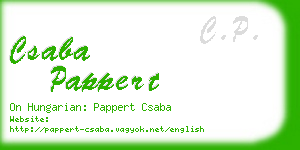 csaba pappert business card